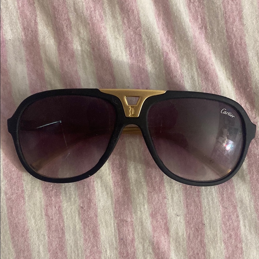 Cartier Black and Gold Sunglasses